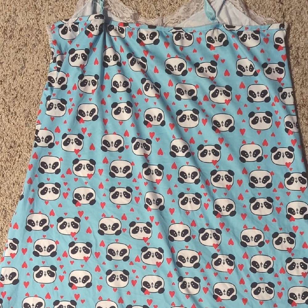 Charming Panda Print Chemise in Blue - Picture 7 of 10
